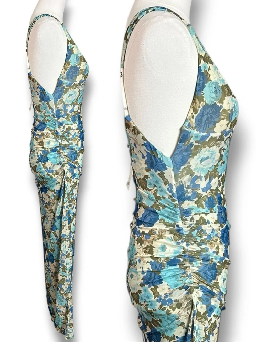 Free People Retro 90s Y2K Long Live Floral  Mesh Slip Midi Dress Size Large NWT